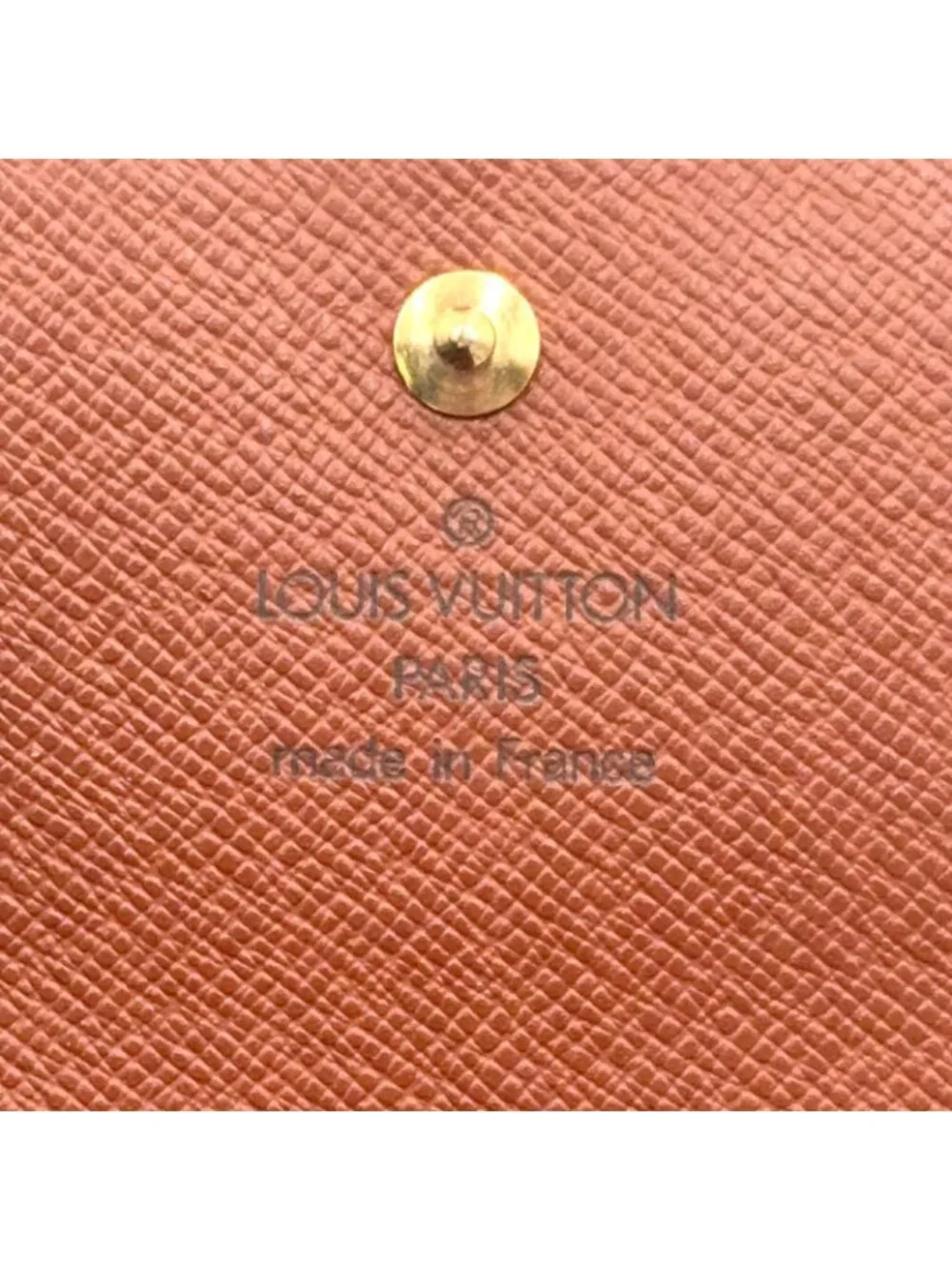Louis Vuitton Portefeuille Elise Monogram Hook Leather Brown Trifold Wallet Gold